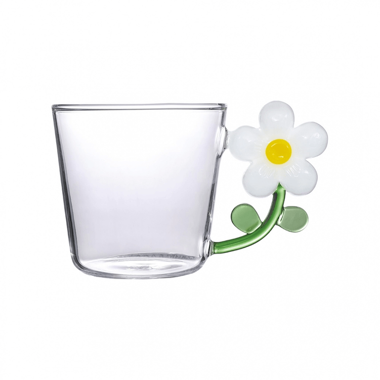 Caneca Borossilicato Flor Petalas Brancas 250Ml - Allmix Caneca Borossilicato Flor Petalas Brancas 250Ml - Allmix